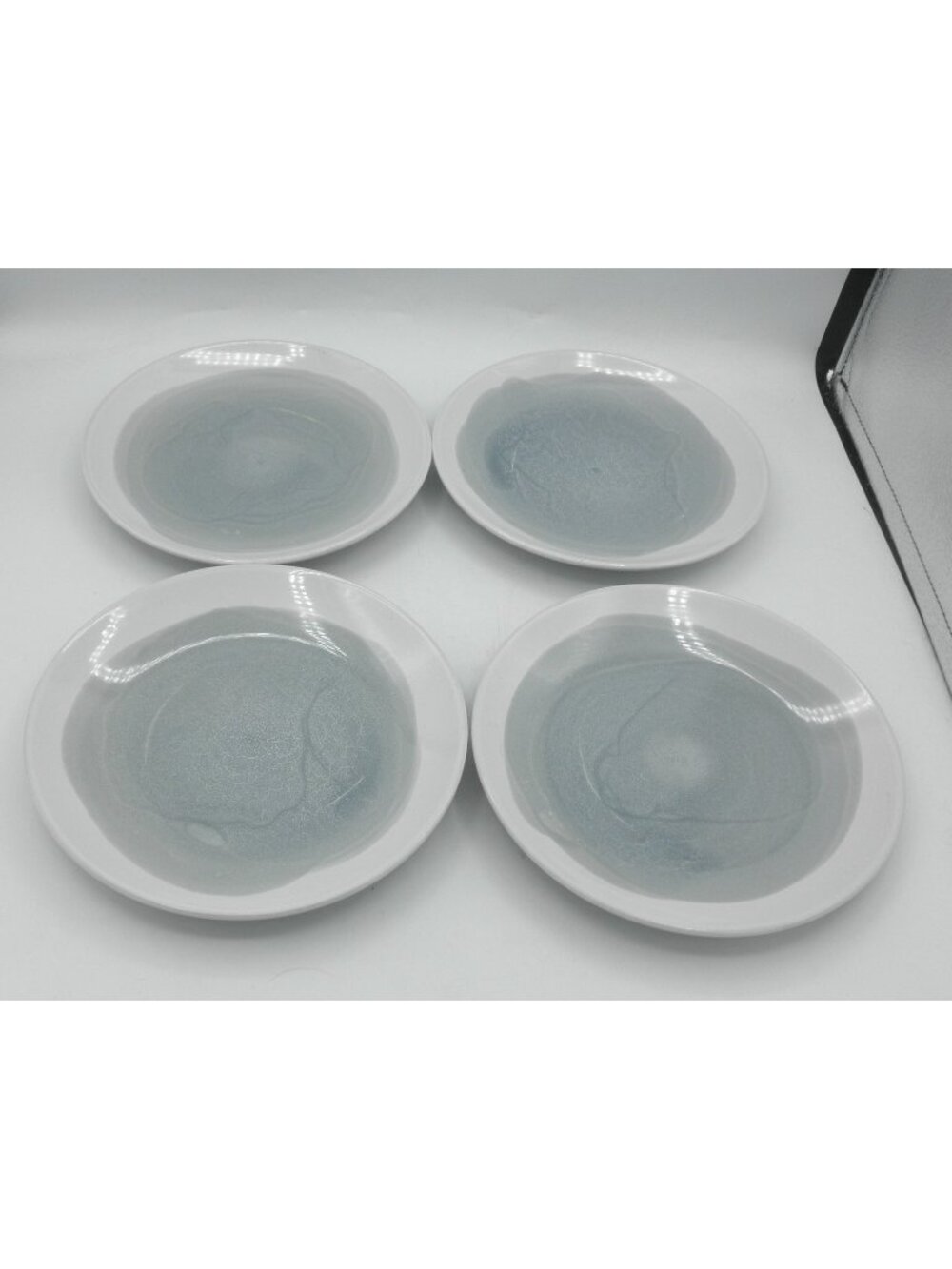 Oasis Blue Gray by American Atelier 8 In. Salad Plates Set of 4 Pattern: AATOASB